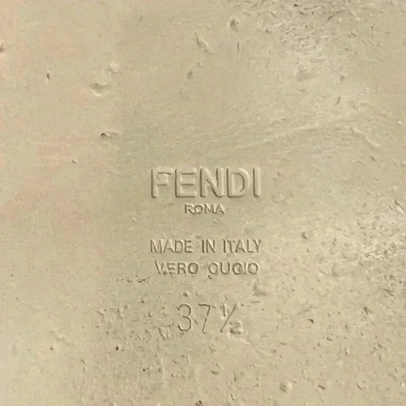 Fendi O'Lock Leather Colorblock Sandals Size 37.5 - Picture 13 of 13